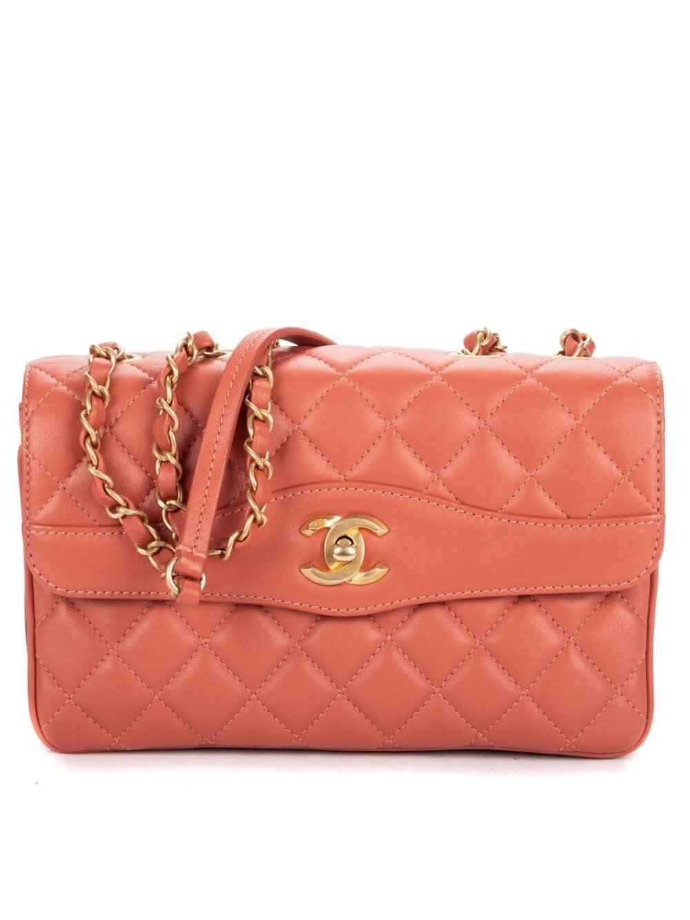 Chanel Daily Companion Flap Bag Salmon Pink Quilted Lambskin Leather